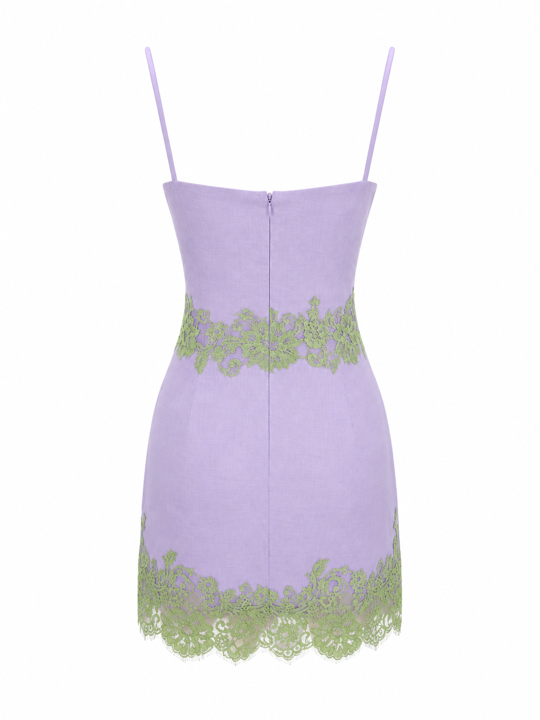 Leinen-Kleid mit Spitze