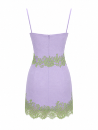 Leinen-Kleid mit Spitze