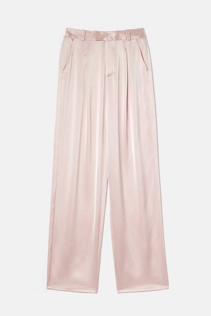 Bundfaltenhose aus Satin