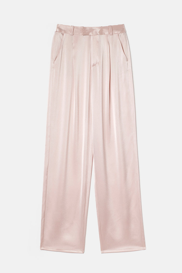 Bundfaltenhose aus Satin