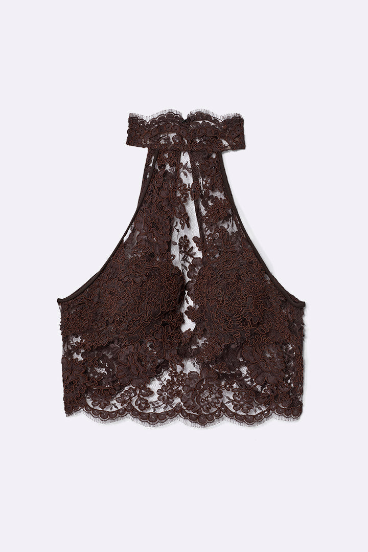 Halter neck top made of lace