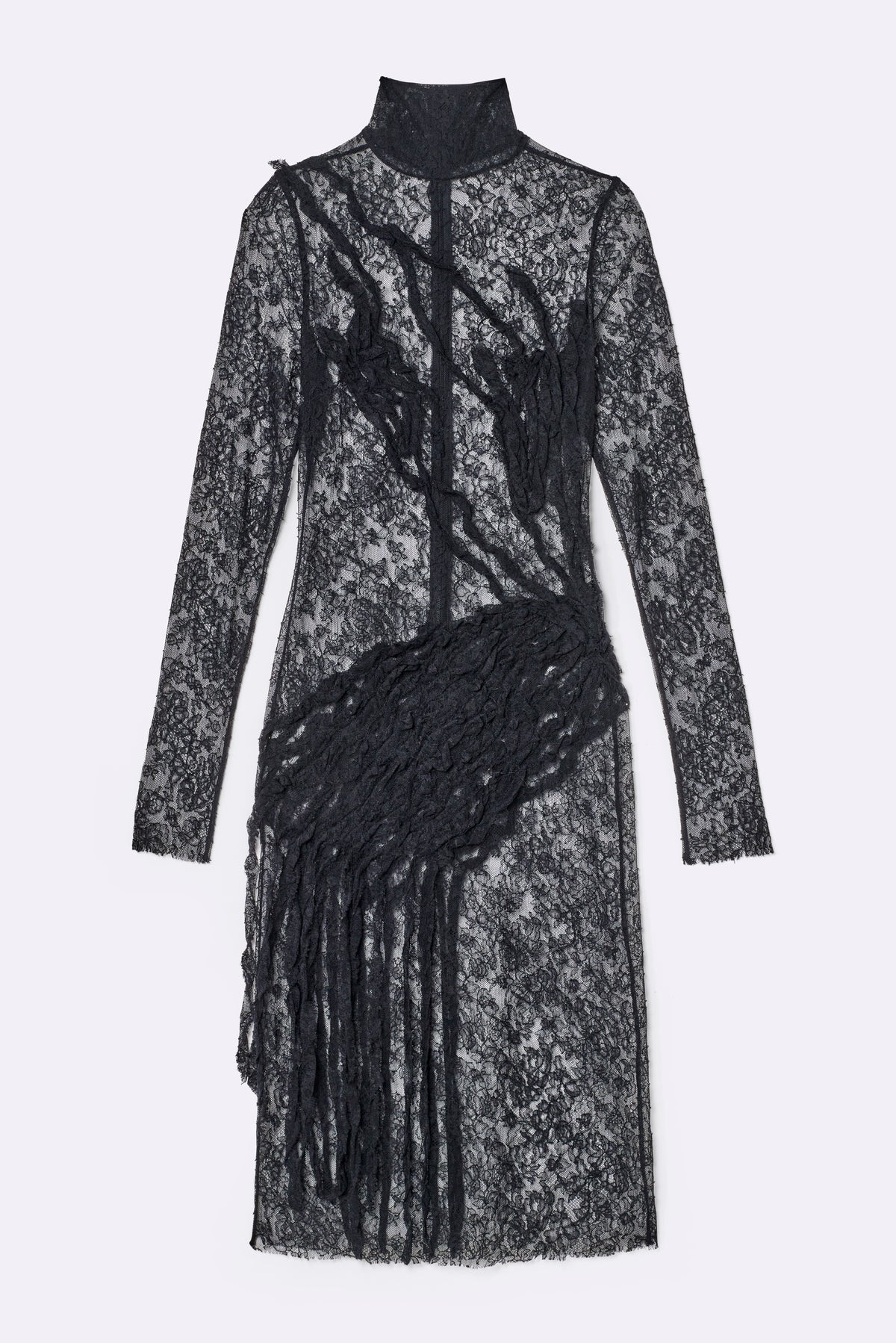 Lace dress with elaborate appliqués