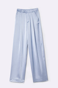 Klassische Bundfaltenhose in Satin