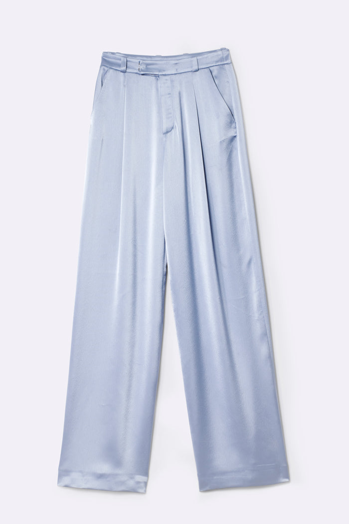 Classic pleated trousers in satin