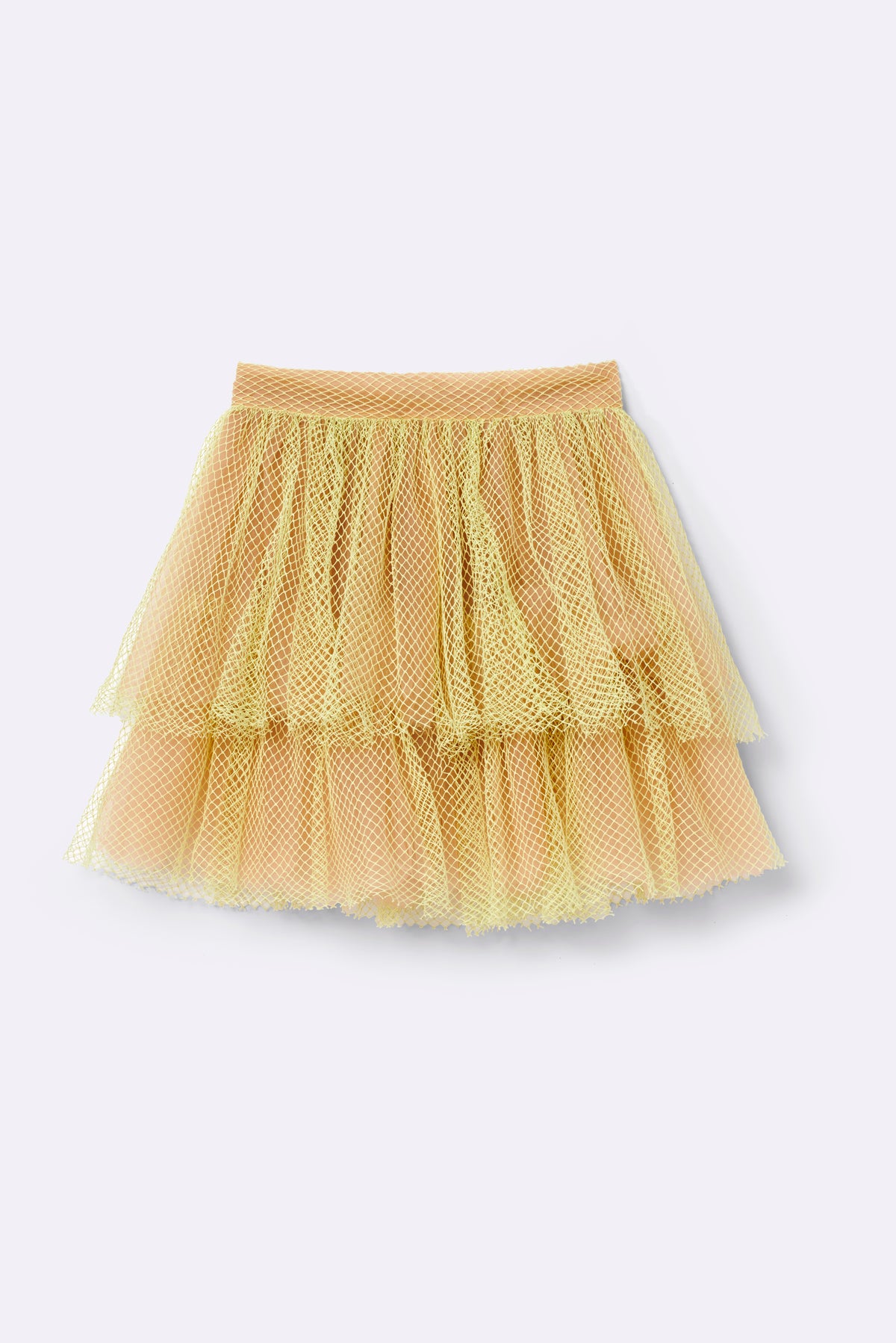 Voluminous tiered skirt with lace