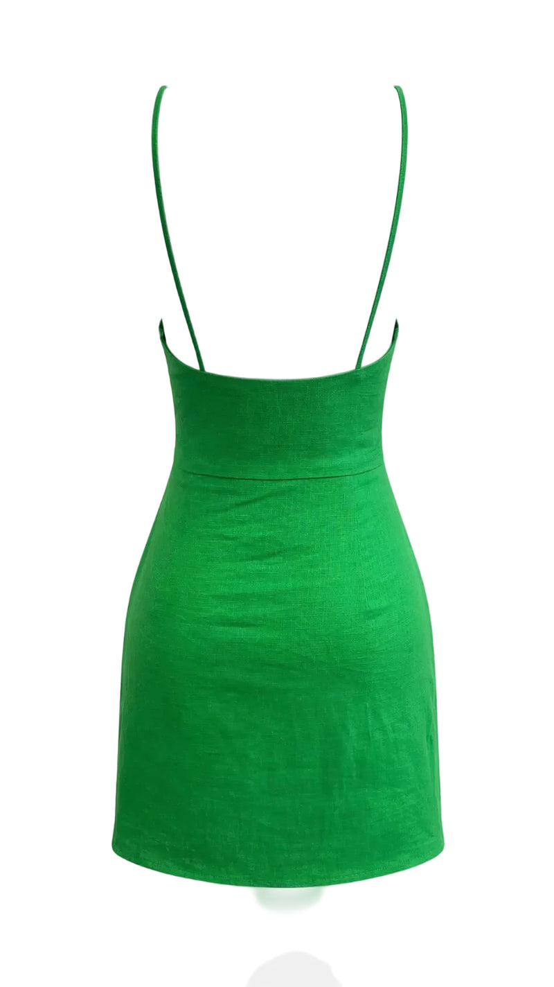 Leinenkleid mit Drapierung