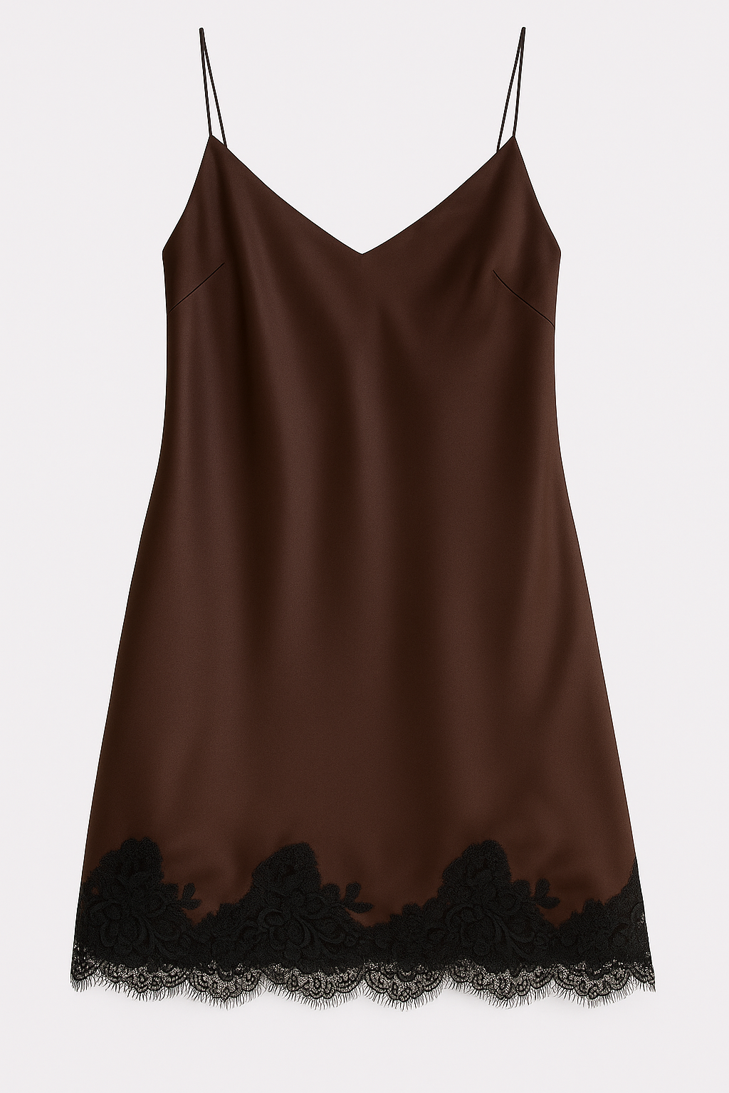 Trägerkleid mit Spitzenrand