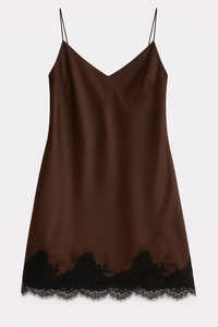 Trägerkleid mit Spitzenrand