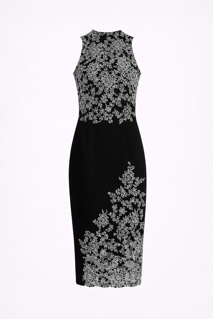 Spitzenkleid aus Wollcrêpe