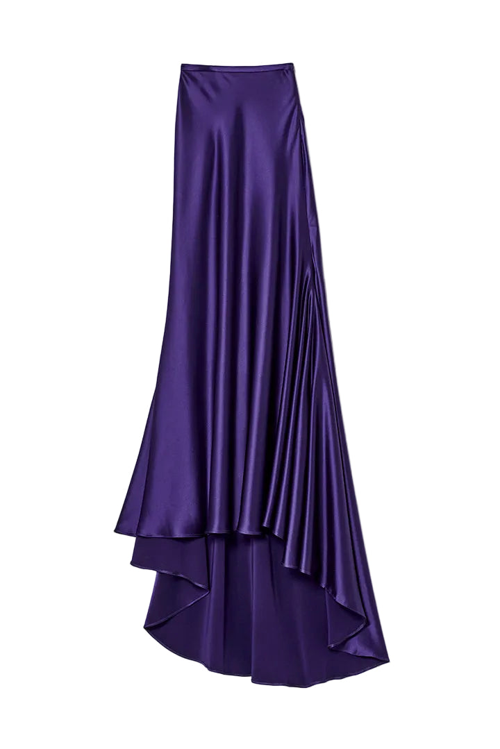 Long satin skirt with train – Ewa Herzog