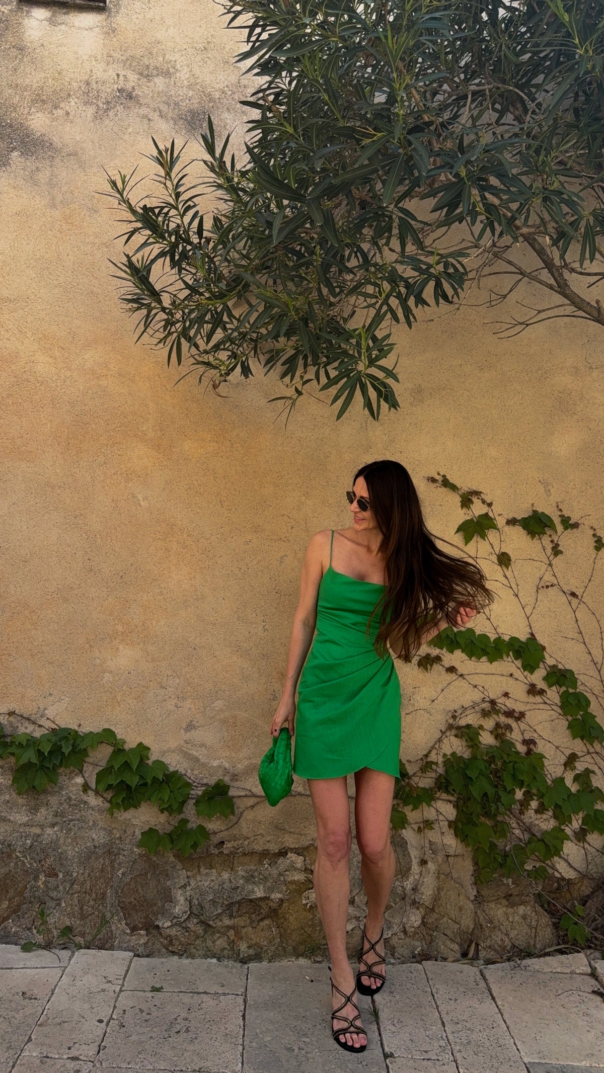 Leinenkleid mit Drapierung