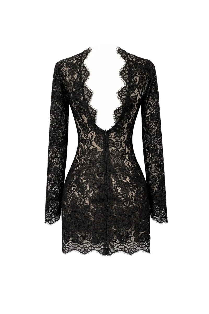 Kleid mit Rücken V Ausschnitt