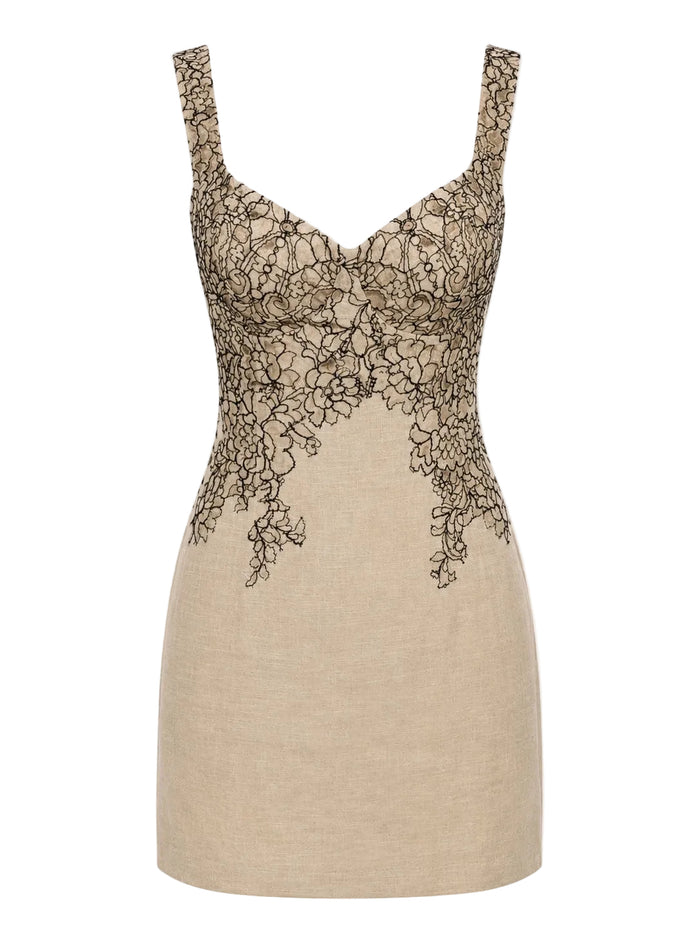 Minikleid mit Spitzenapplikation