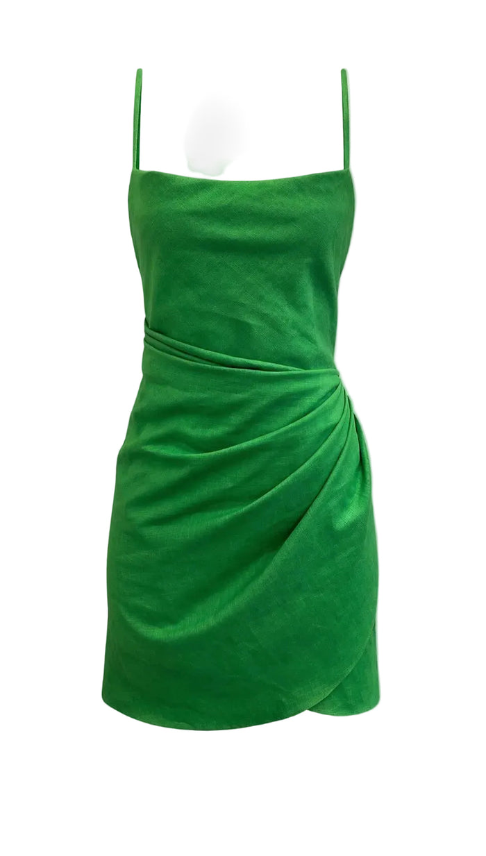 Leinenkleid mit Drapierung