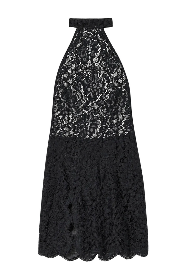 Neckholder-Spitzenkleid mit Schlitz – Ansicht 2 – EWA HERZOG