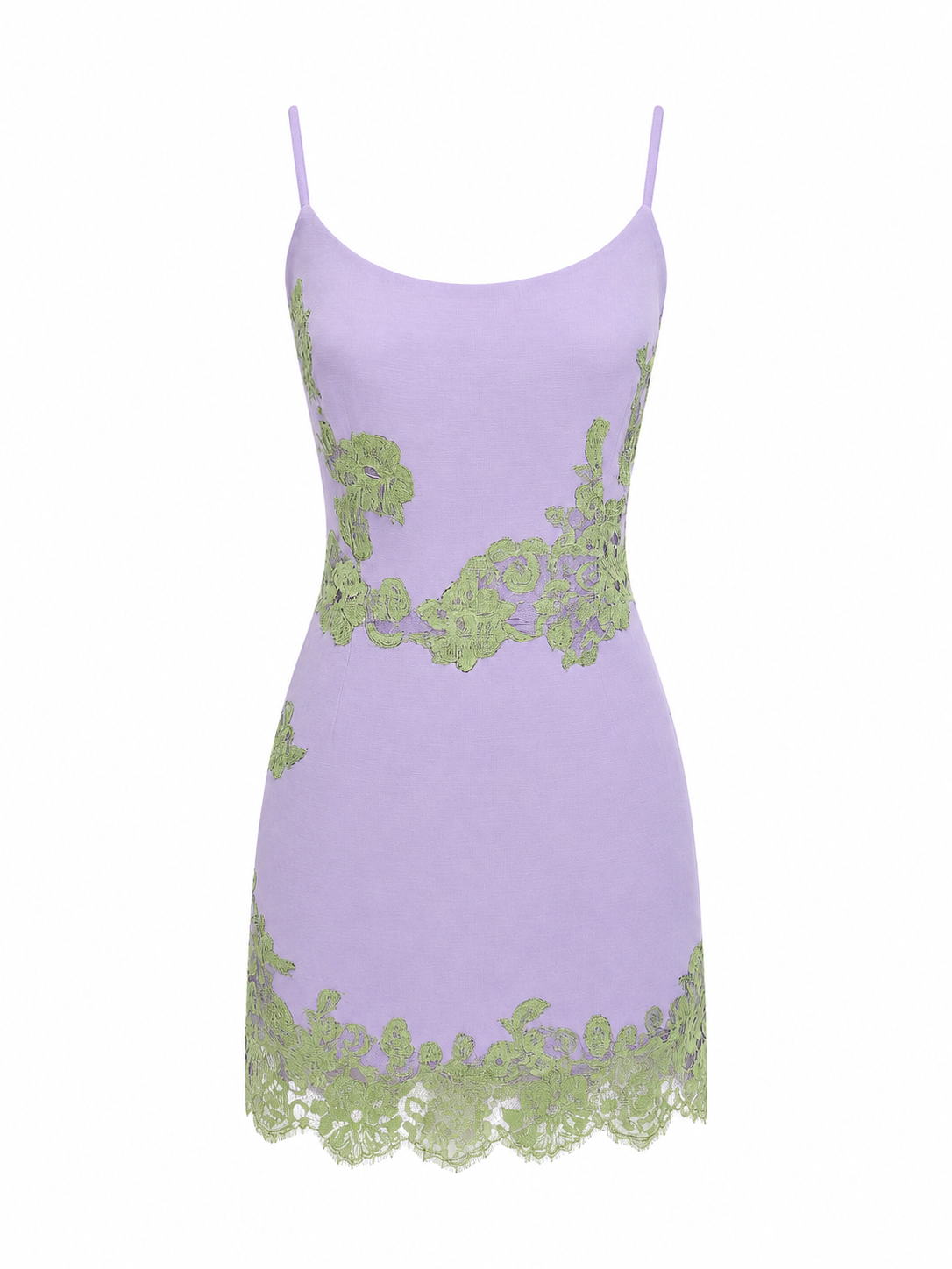 Leinen-Kleid mit Spitze