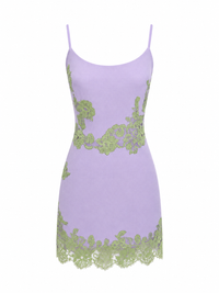 Leinen-Kleid mit Spitze