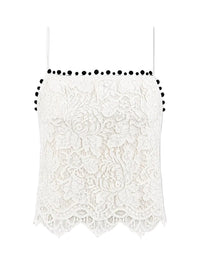 Top mit Bommel aus Spitze