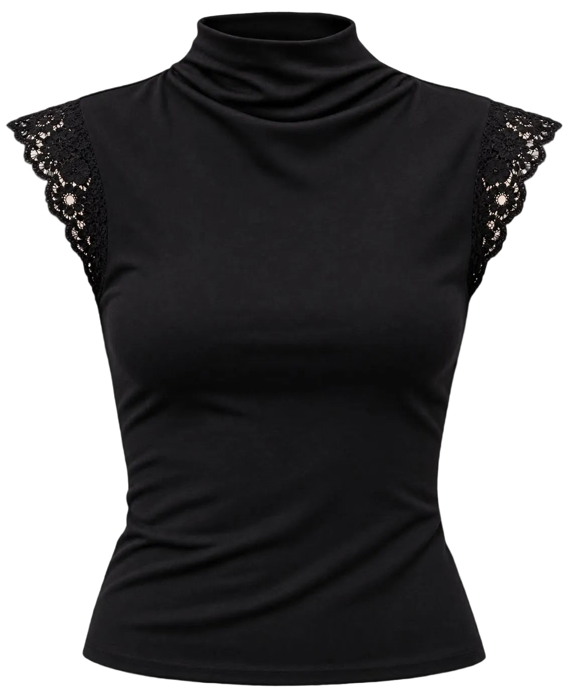 Schwarzes Top mit Spitze