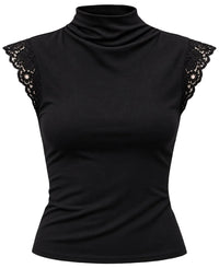 Schwarzes Top mit Spitze