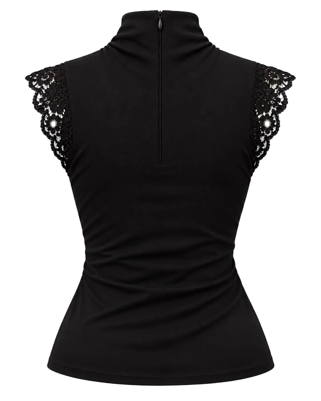 Schwarzes Top mit Spitze