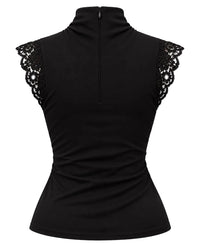Schwarzes Top mit Spitze