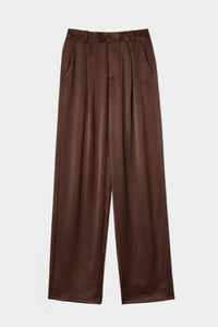 Klassische Hose mit Bundfalte aus Satin