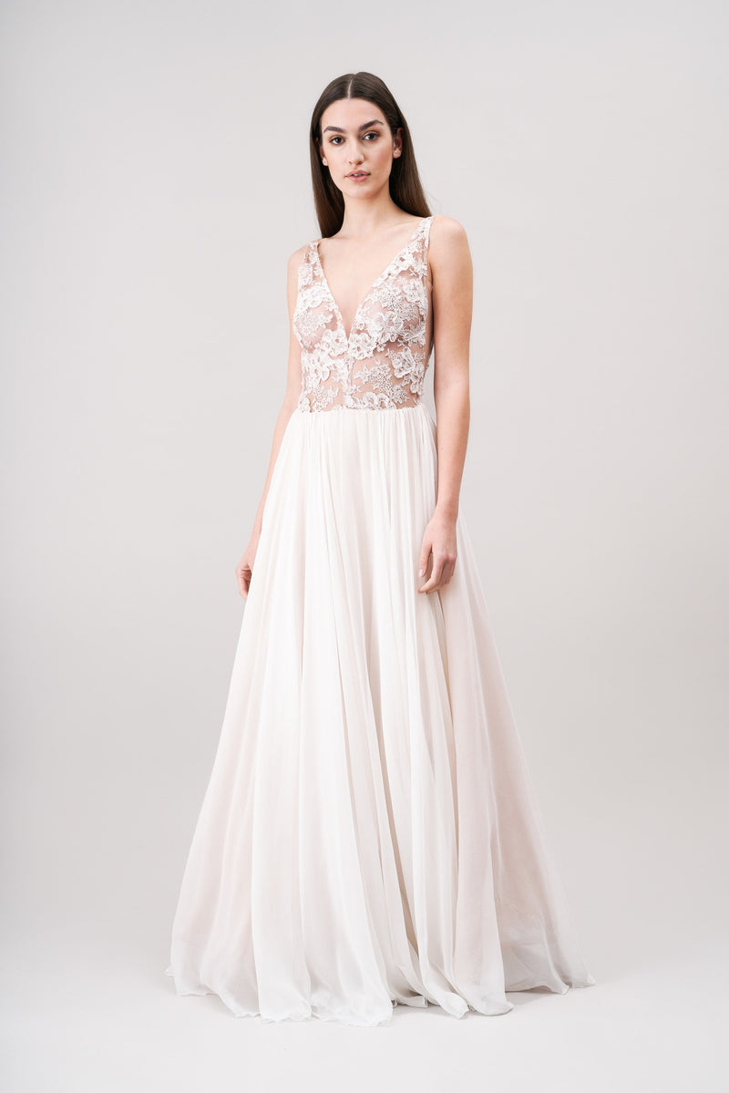 CHARLOTTE Bridal maxi lace dress