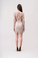 PEARL Sheer mini lace dress
